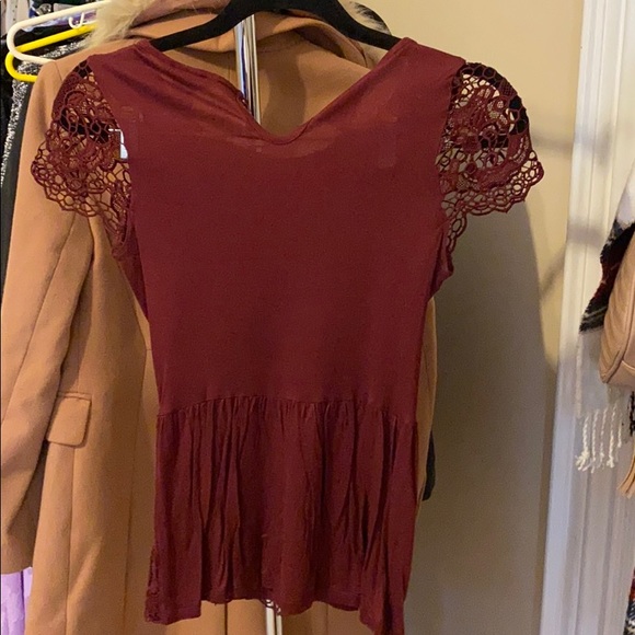 Maroon peplum blouse - Picture 4 of 5